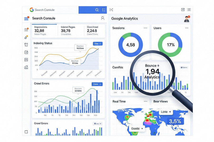 การใช้ Google Search Console และ Analytics