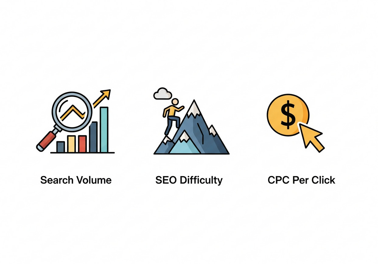 ทำความรู้จักเมตริกสำคัญ: Search Volume, SEO Difficulty, และ CPC