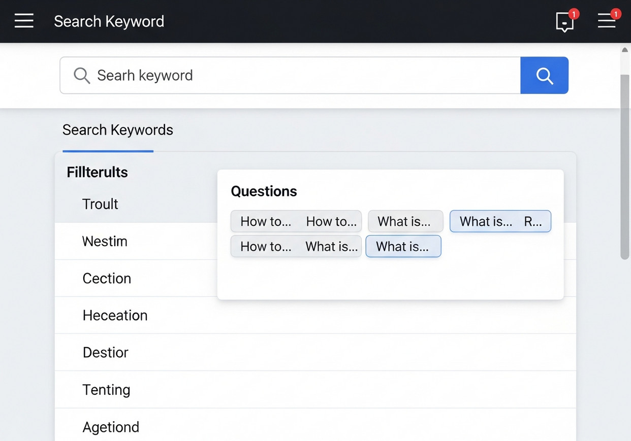 การใช้ Keyword Ideas และฟิลเตอร์ 'Questions' เพื่อหาไอเดีย